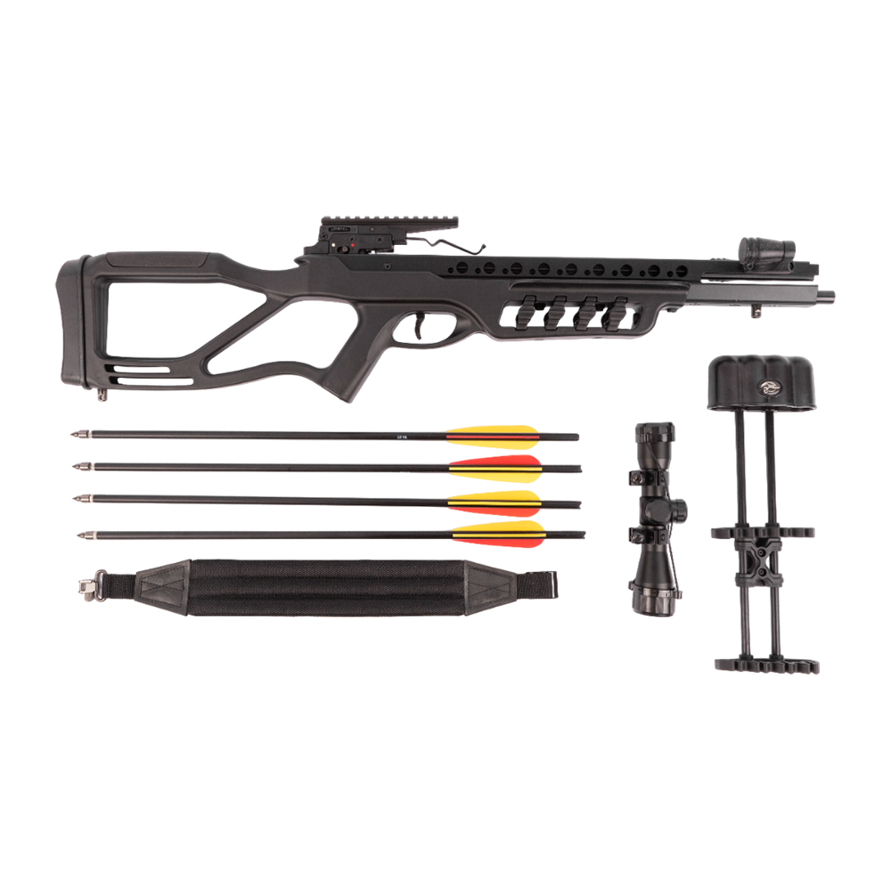 Приклад для арбалета Man Kung Fighter XB86, блочный, black, кивер, стрелы 4 шт., прицел. Фото №5