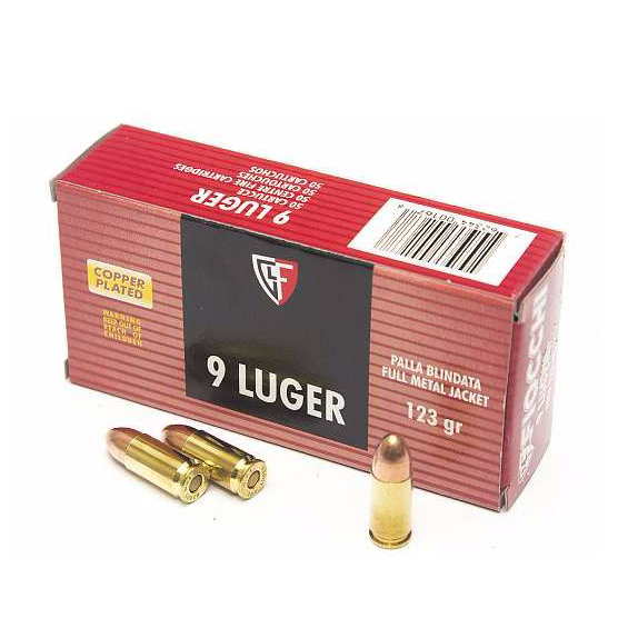 Патрон нарезной FIOCCHI калибр 9 mm Luger FMJ 158 grn. (в пачке 20 шт.). Фото №1