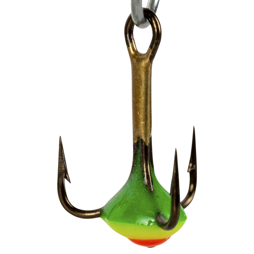 Крючок-тройник для приманок  Lucky John с каплей цвет. разм010/GRY. Фото №1