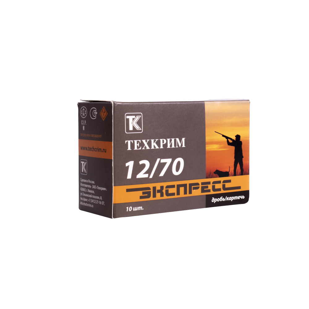 Патрон Техкрим 12/70 Экспресс №0 (в упаковке 10 шт) (в коробке 240 шт.). Фото №1 Патрон Техкрим 12/70 Экспресс №0 (в упаковке 10 шт) (в коробке 240 шт.). Фото №1