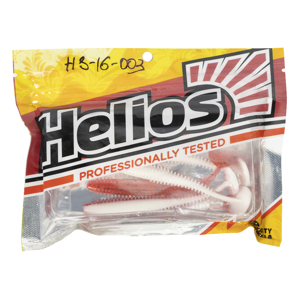 Виброхвост Helios Shaggy 3,35"/8,5 см Red & White 5шт. (HS-16-003). Фото №1 Виброхвост Helios Shaggy 3,35"/8,5 см Red & White 5шт. (HS-16-003). Фото №1