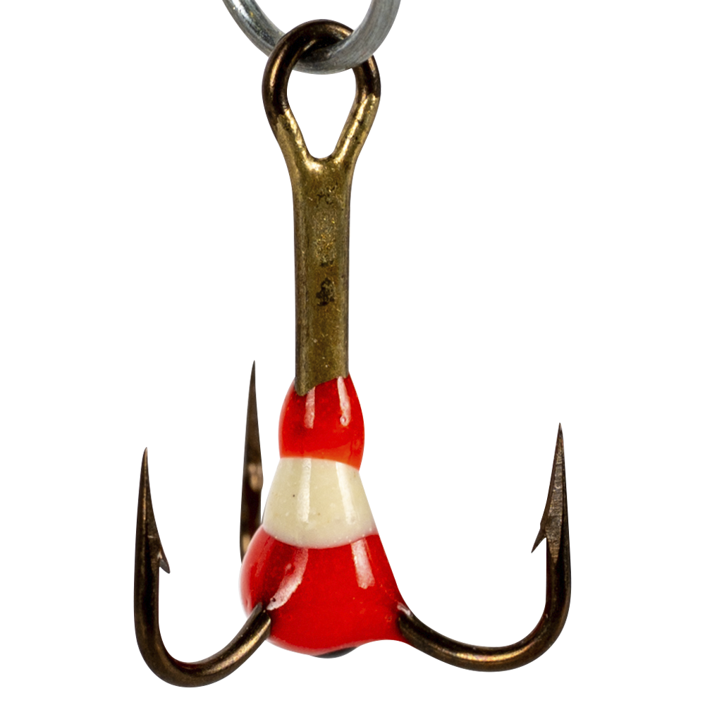 Крючок-тройник для приманок  Lucky John с каплей цвет. разм008/RFR. Фото №1