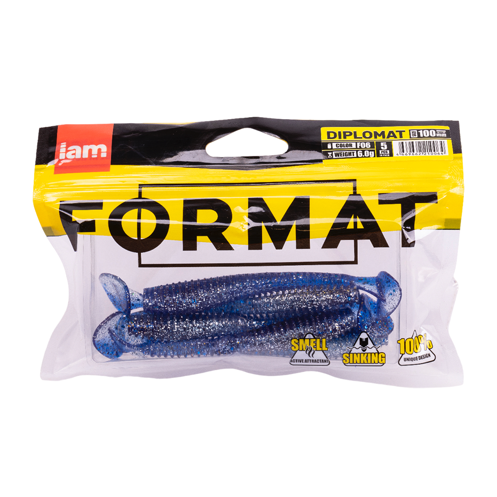 Силиконовая приманка FORMAT DIPLOMAT 100mm, цвет F06, (5шт). Фото №5