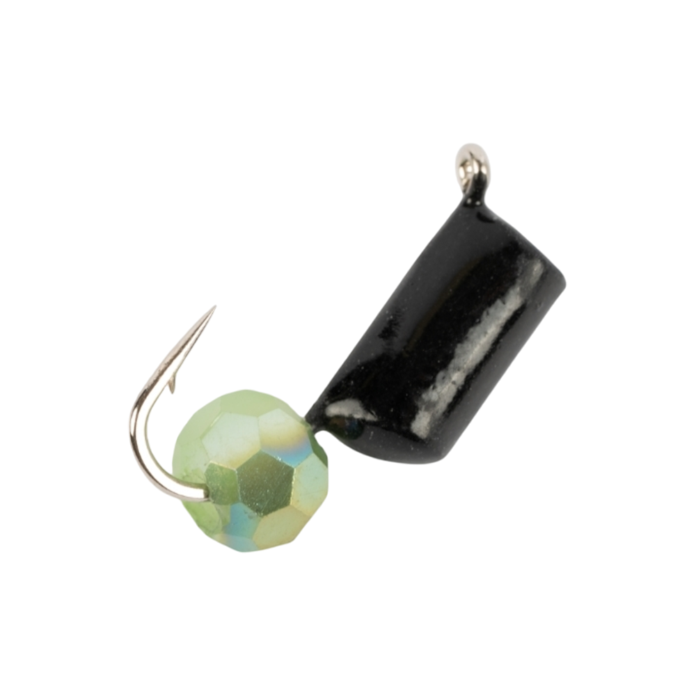 Мормышка вольфрамовая Trye Weight черная "Гвоздешарик" d3,0мм многогранный, зеленый (10шт). Фото №2