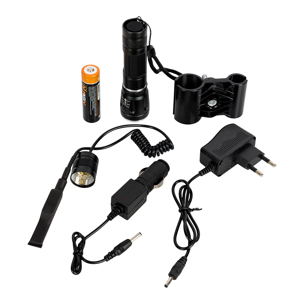 Фонарь подствольный СВЕТОДИОДНЫЙ профессиональный аккум.,  Q 8455 подствольный ругул., светового пуч. Фото №5