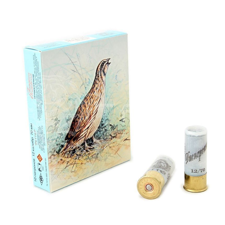 Патрон ФЕТТЕР ТЕМАТИЧЕСКИЙ (Перепел) 12/70 дробь №10 24гр. Пыж-контейнер (в коробке 10 шт). Фото №2