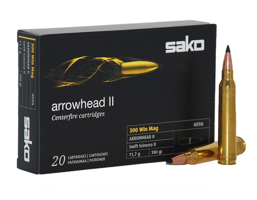 Патрон нарезной SAKO калибр 300 WIN Mag SP Arrowhead II 11,7 гр. 180 grn. (в пачке 20 шт.). Фото №2