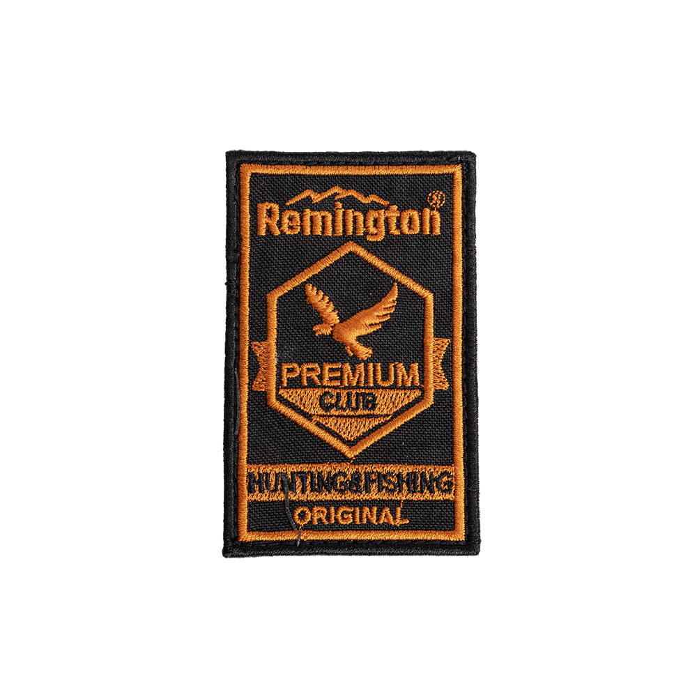 Шеврон REMINGTON HUNTING CLUB ORIGINAL (Black/orange, 8,5*5 cm,V). Фото №1 Шеврон REMINGTON HUNTING CLUB ORIGINAL (Black/orange, 8,5*5 cm,V). Фото №1