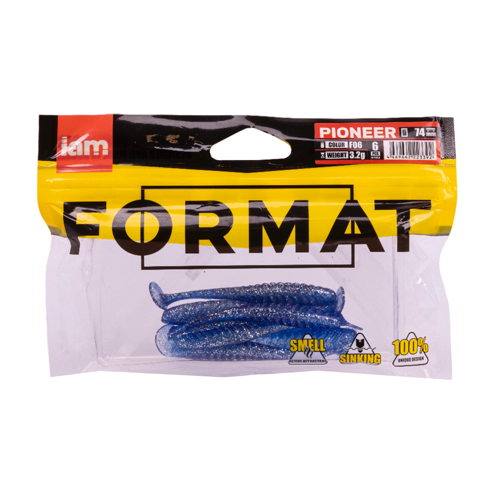 Силиконовая приманка FORMAT PIONEER 74mm, цвет F06, (6шт). Фото №5