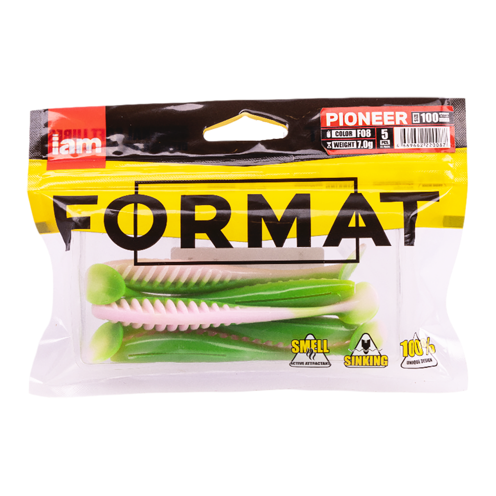 Силиконовая приманка FORMAT PIONEER 100mm, цвет F08, (5шт). Фото №5 Силиконовая приманка FORMAT PIONEER 100mm, цвет F08, (5шт). Фото №5