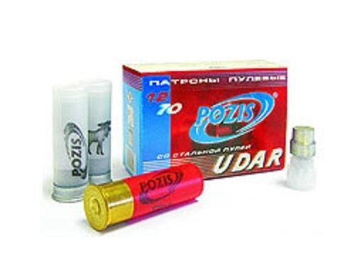 Патрон Позис 12/70 пуля Удар (в коробке 10 шт.). Фото №1
