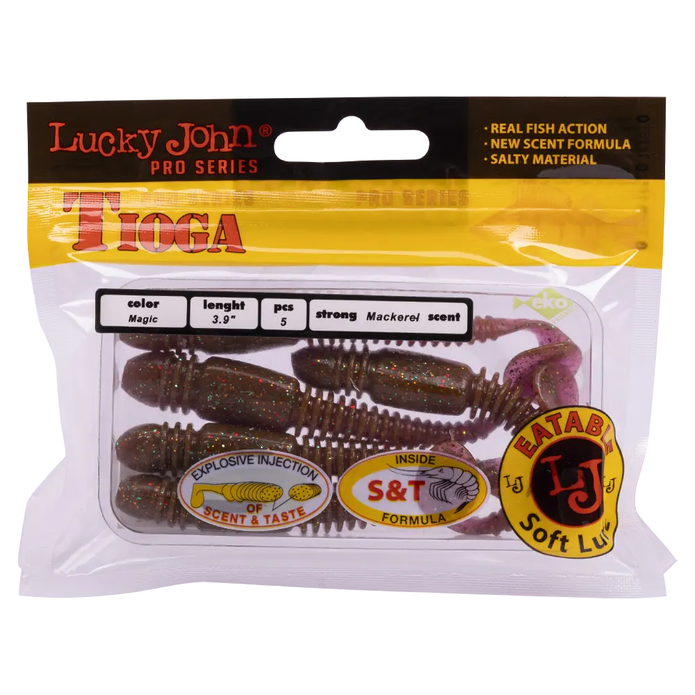 Виброхвост Lucky John Pro Series Tioga 3,9" 99мм, (5шт. упак.) цвет S14. Фото №5