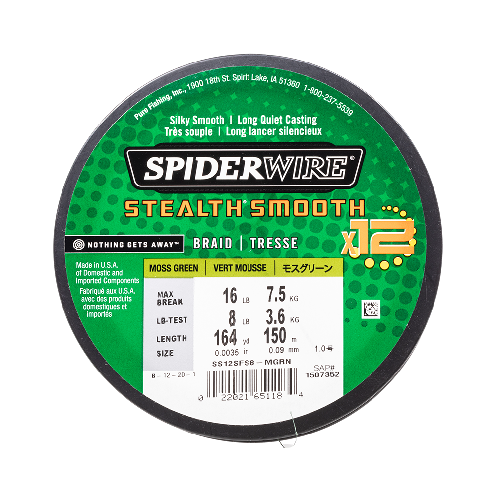 Шнур SpiderWire Stealth Smooth x12 Moss Green 150m 0.09. Фото №1 Шнур SpiderWire Stealth Smooth x12 Moss Green 150m 0.09. Фото №1