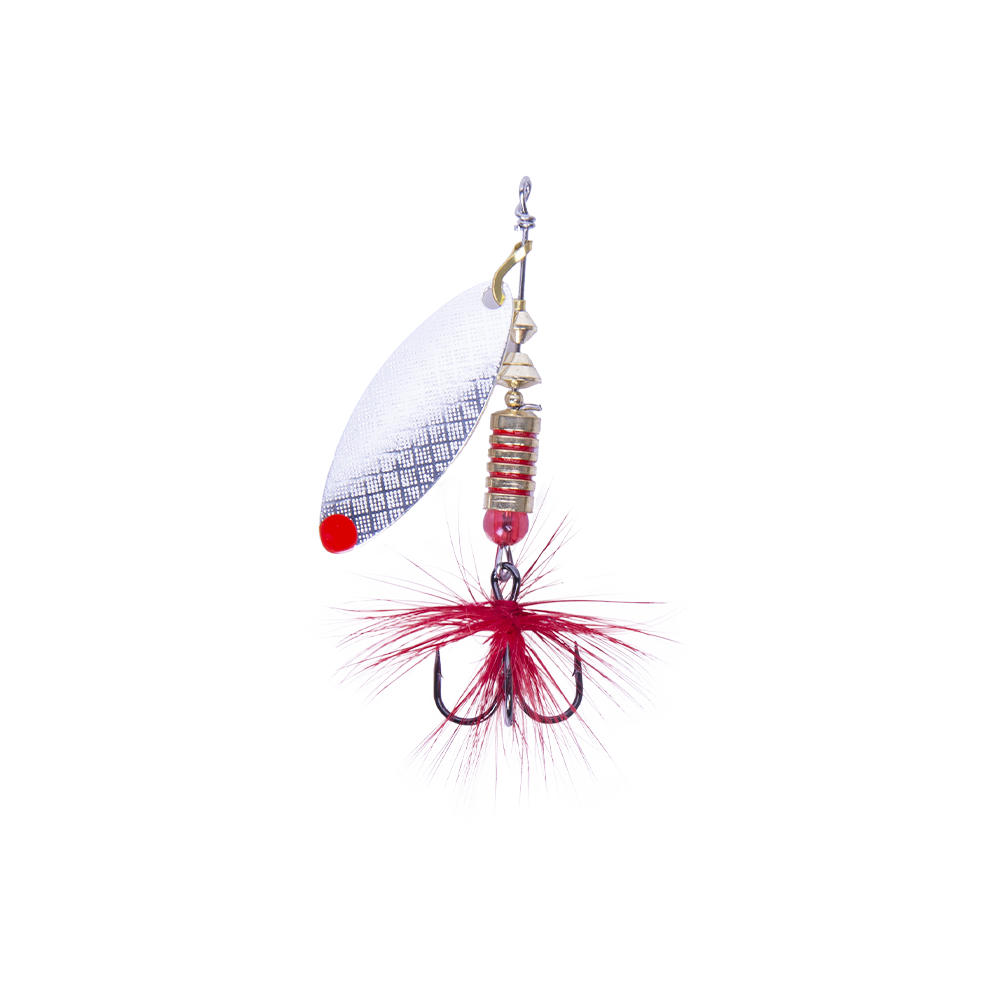 Блесна вращающаяся MADFISH Aglia Long №2, 7гр, цвет (Silver-red-dot). Фото №2