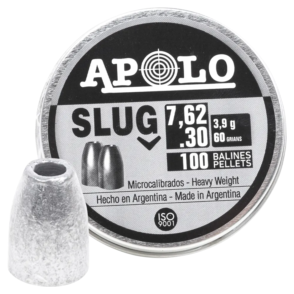 Пуля пневматическая APOLO SLUG 7.62 3,9 гр. (100 шт.). Фото №1
