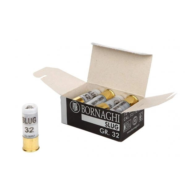 Патрон BORNAGH Slug 32 пулевой 12/70, 32гр.(в пачке 10шт) (в коробке 250шт). Фото №3