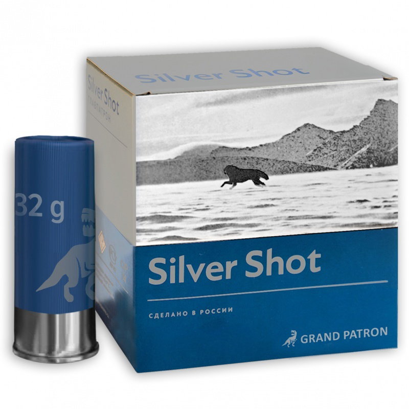 Патрон «Grand Patron» 12/70 БИО № 00, 32гр. SILVER SHOT (в пачке 25 шт.) ( в коробке 250 шт.). Фото №2