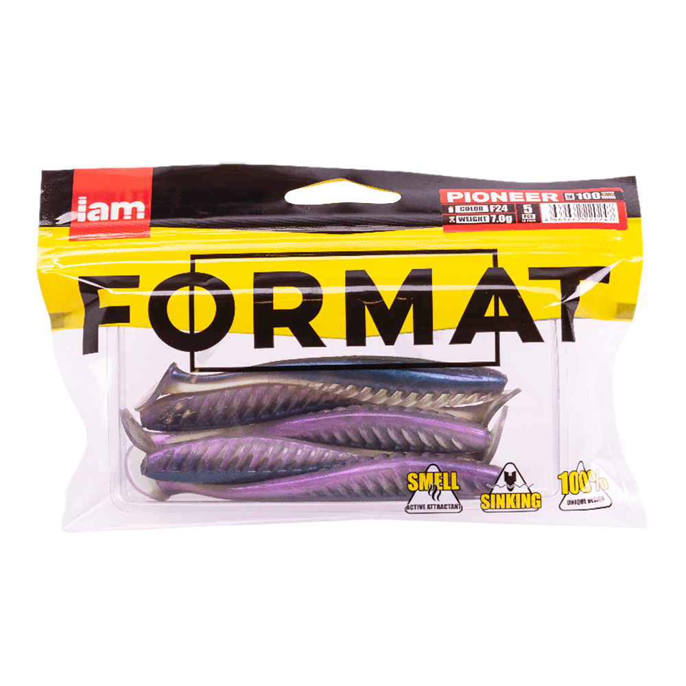 Силиконовая приманка FORMAT PIONEER 100mm, цвет F24, (5шт). Фото №5