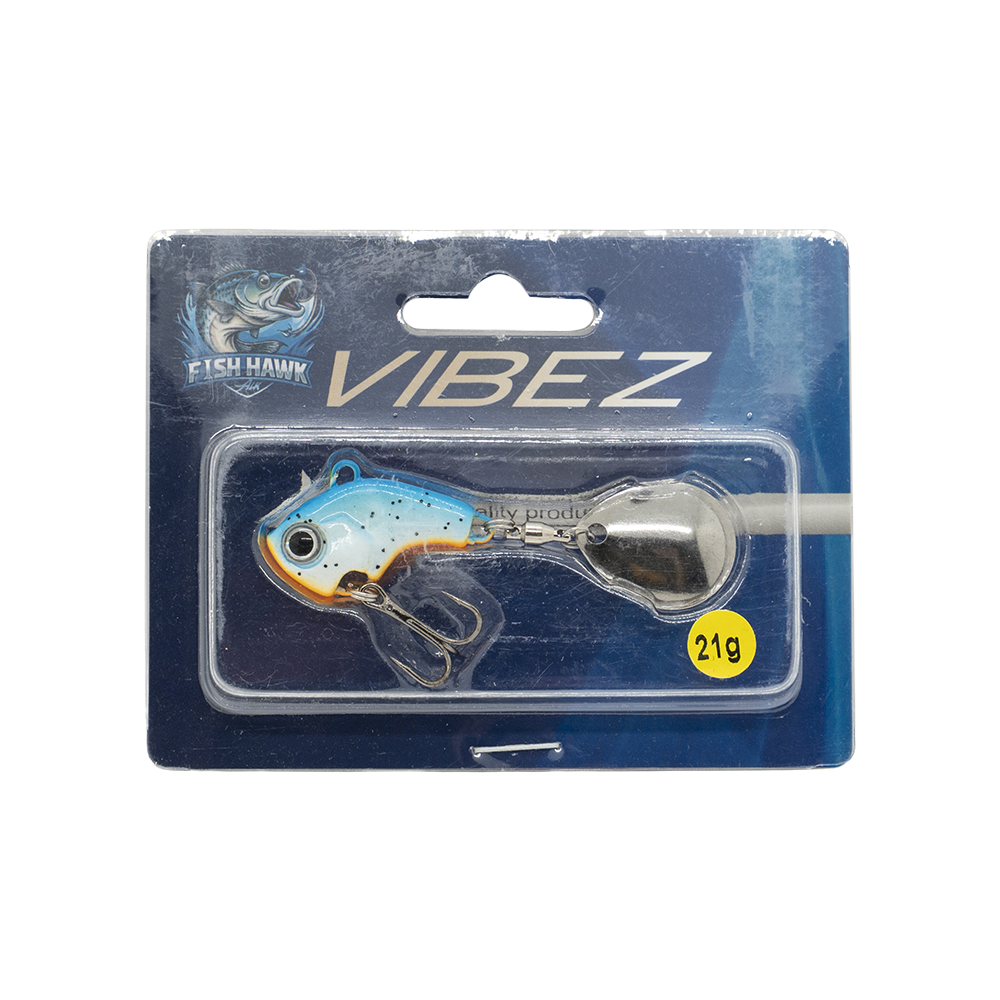 Тейл-спиннер Fish Hawk VIBEZ 21гр, цвет 08 голуб/точк. Фото №2