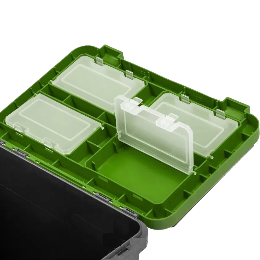 Ящик рыболовный зимний односекционный серый/салатовый Helios (HS-IB-19-GG-1). Фото №4 Ящик рыболовный зимний односекционный серый/салатовый Helios (HS-IB-19-GG-1). Фото №4