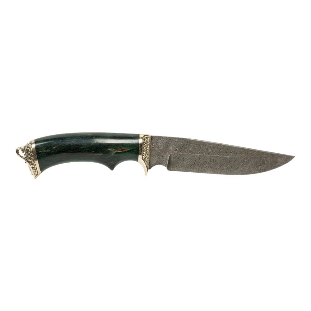 Нож МС Легионер, клинок дамаск, рукоять стабилизированная карельская береза, литье. Фото №1