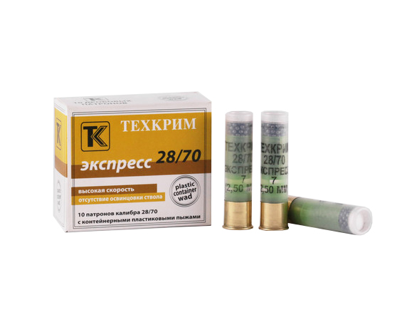 Патрон Техкрим 28/70 №3 "Экспресс" 21 - 25г (Техкрим) (10 шт.). Фото №2