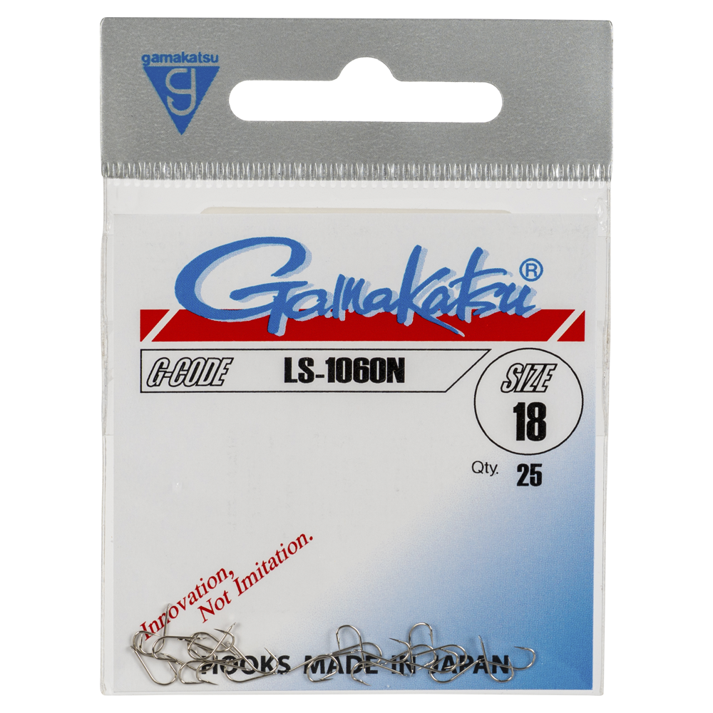 Крючок Gamakatsu Hook LS-1060N Nickel №18. Фото №1