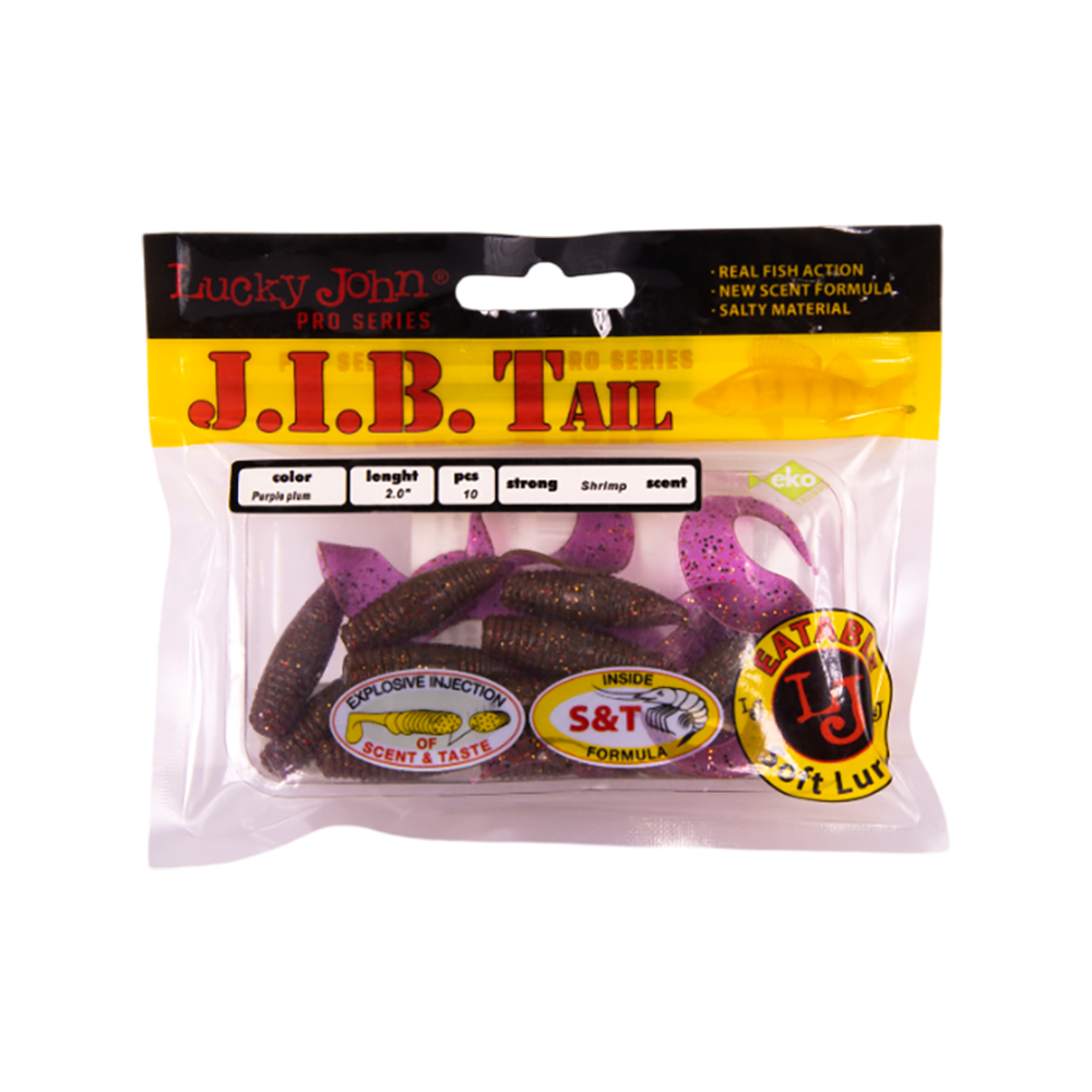 Твистер Lucky John PRO Series J.I.B. Tail 2" 50мм, (10шт. упак.) цвет S13. Фото №1