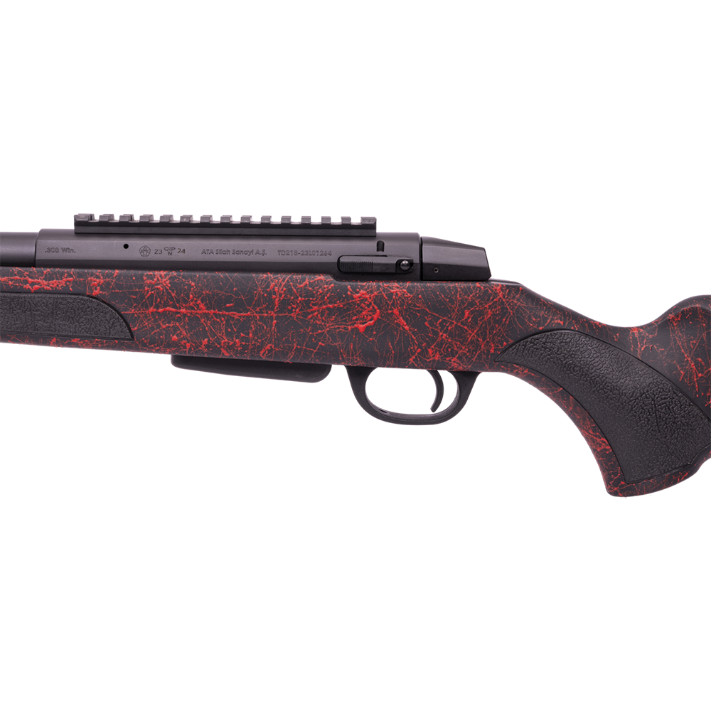 Карабин АТА ARMS Turqua Synthetic CLR RED (ложа софт тач, черно-красная), целик и мушка, 308Win. Фото №8