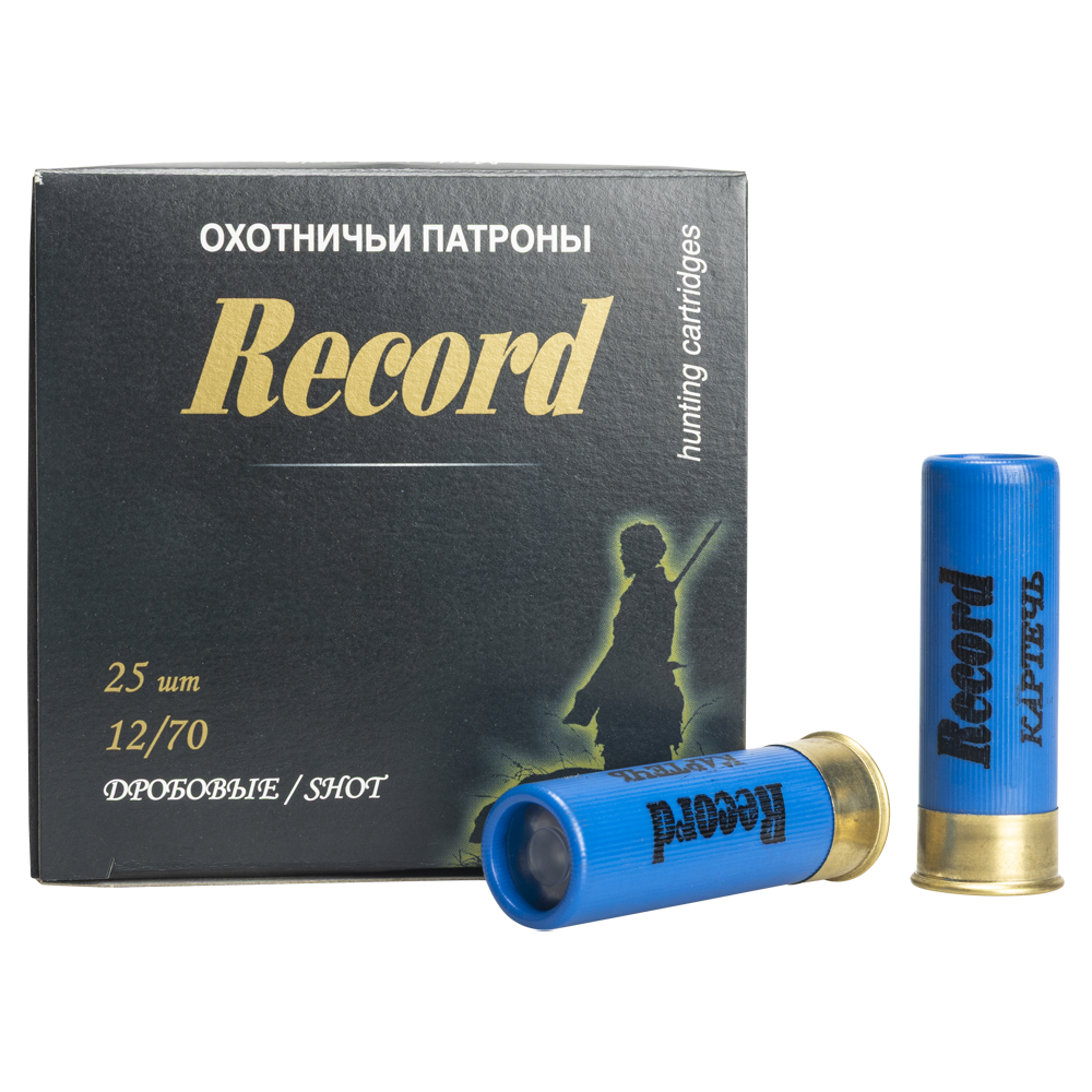 Патрон "Рекорд" 12/70 картечь 6,2 32г. (пачка 25 шт.) (в коробке 200 шт.). Фото №1