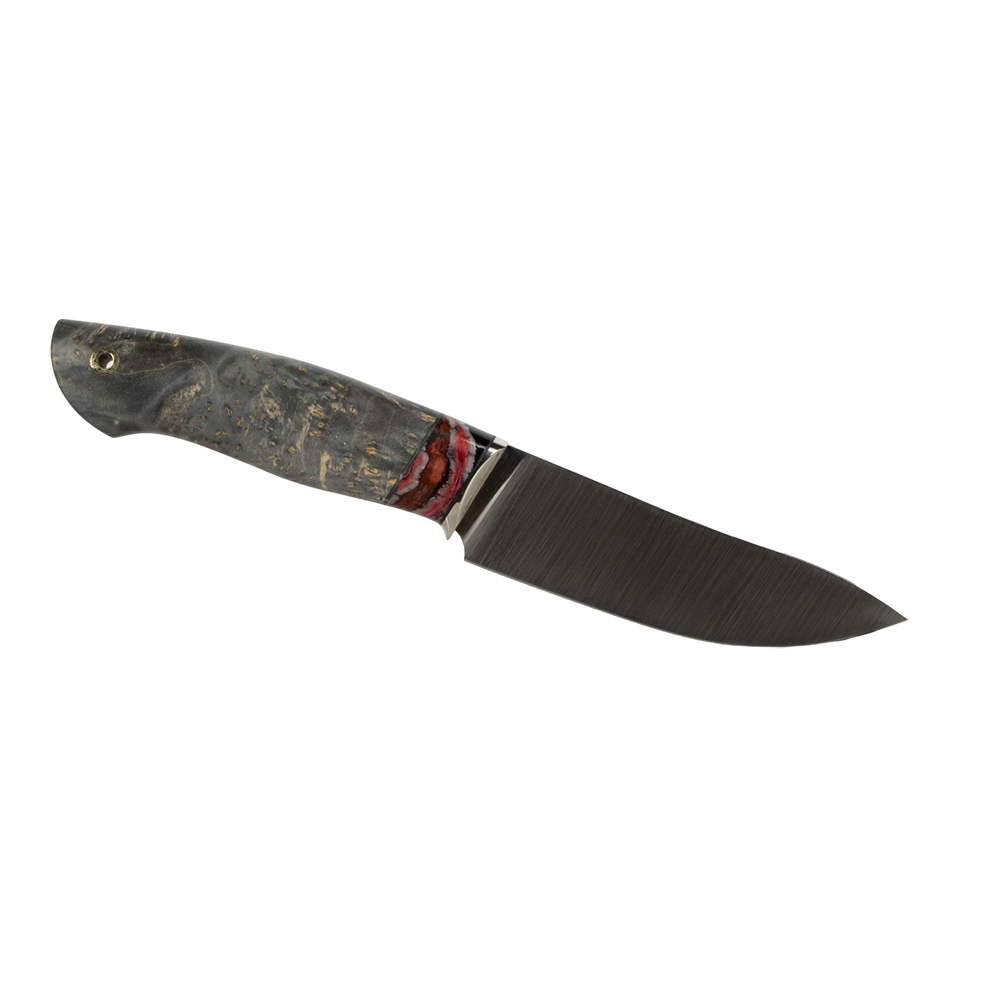 Нож МС Кайман, клинок М390, мельхиор, зуб мамонта, стаб. кап клена. Фото №2 Нож МС Кайман, клинок М390, мельхиор, зуб мамонта, стаб. кап клена. Фото №2