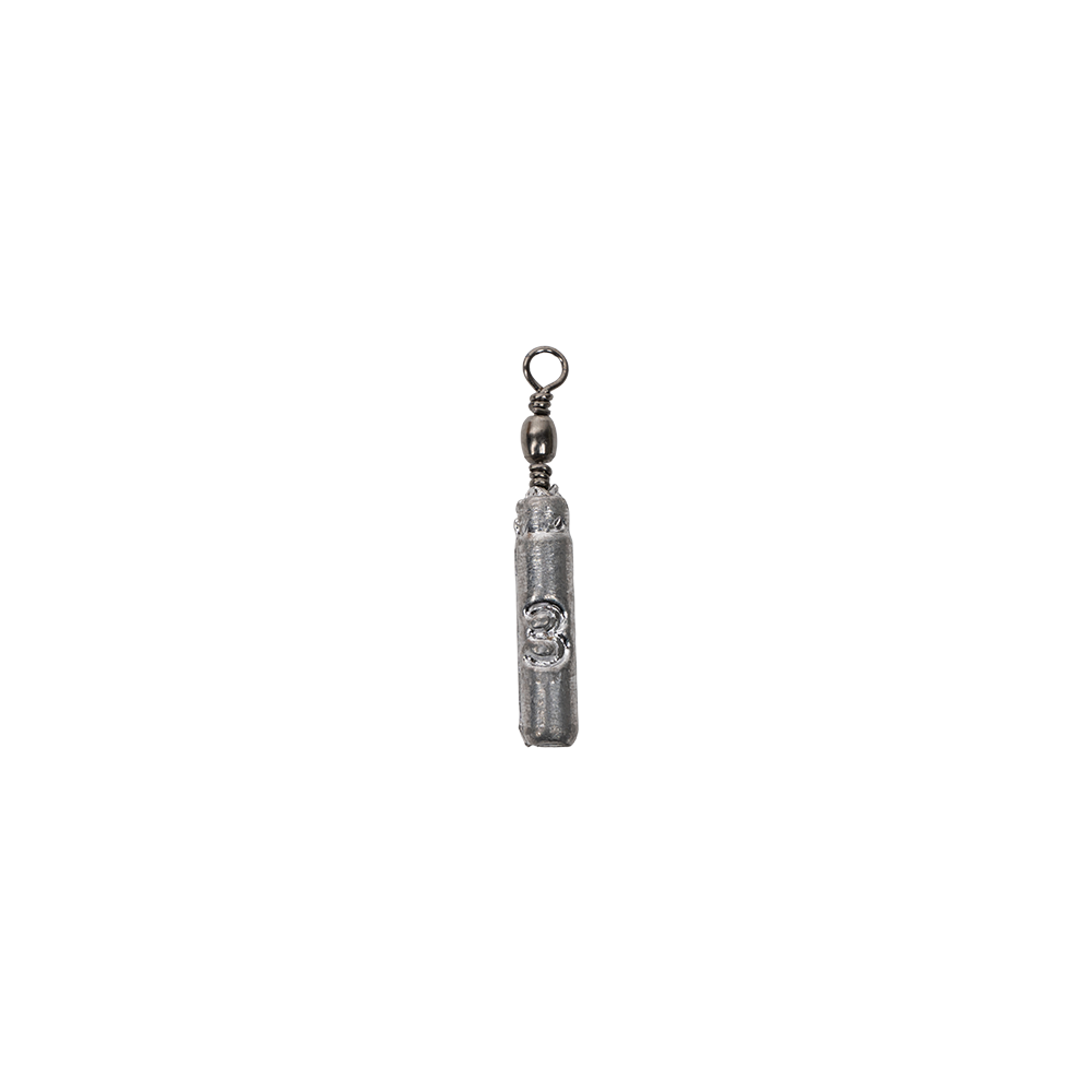 Грузило Цилиндр с вертлюгом для отводного поводка 3гр TritOn (уп. 5шт). Фото №1