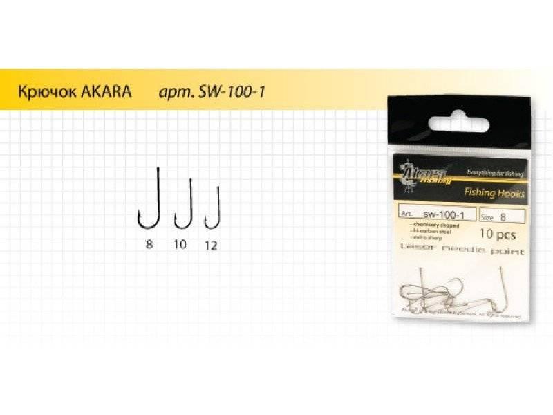 Крючок Akara SW-100-1 BN №10 (10шт.) белая рыба. Фото №1
