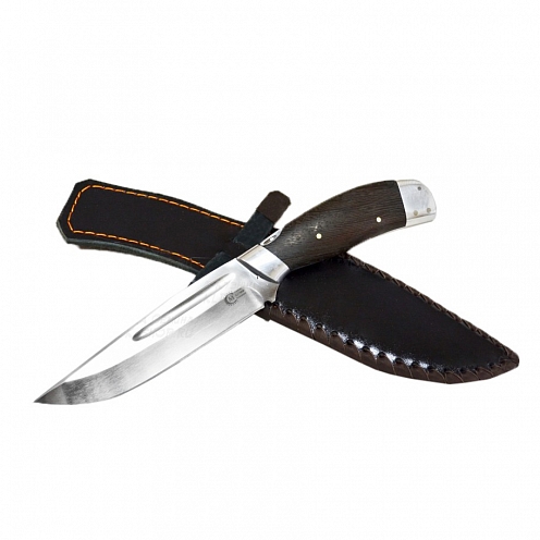 Нож МС Путник, клинок Х12МФ, кованая сталь ц/м.+ шкуросъем, рукоять венге. Фото №1