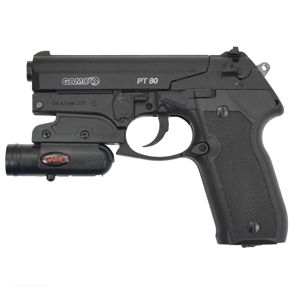 Пистолет пневматический GAMO PT-80 Combo laser, калибр 4,5 мм. Фото №3