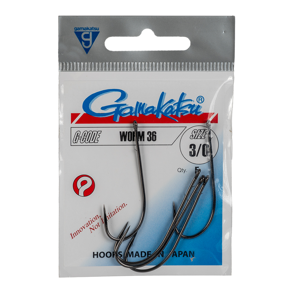 Крючок Gamakatsu Hook Worm 36 /0 (SPR) Black №3/0. Фото №1