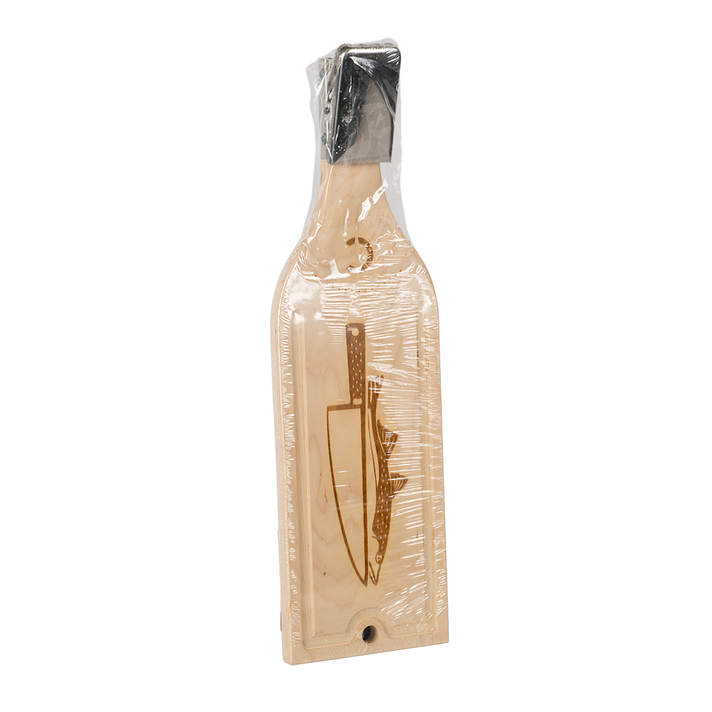 Доска разделочная с прищепкой для рыбы "СЛЕДОПЫТ", 500х150х60, с фаской /25/. Фото №1