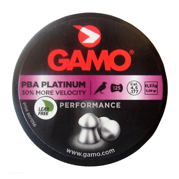 Пуля пневматическая "Gamo PBA Platinum", калибр 4,5 мм., (125 шт.) (в коробке 24 банки). Фото №1 Пуля пневматическая "Gamo PBA Platinum", калибр 4,5 мм., (125 шт.) (в коробке 24 банки). Фото №1