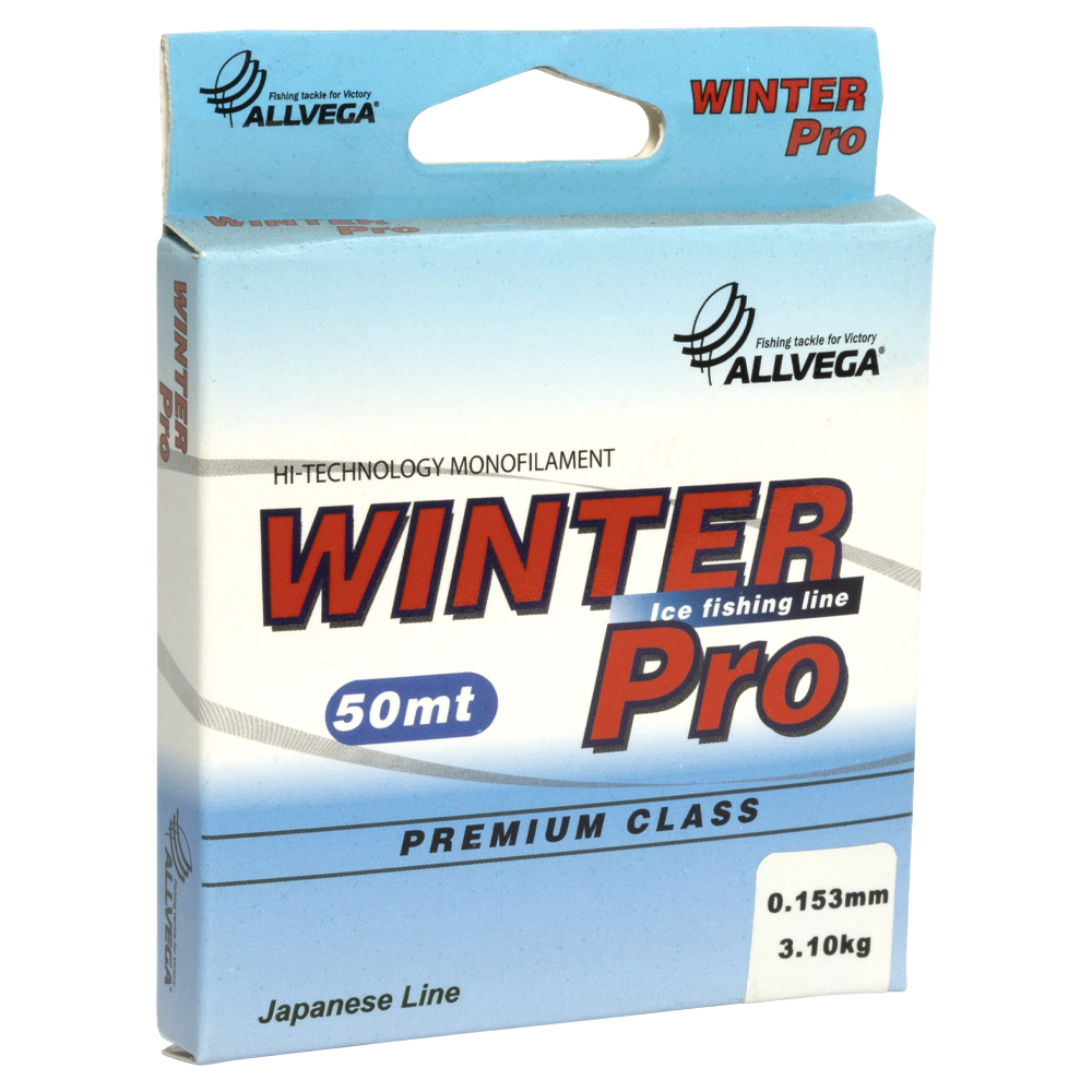 Леска ALLVEGA поводковая «Winter Pro» 50m 0.153mm (3.1кг) прозрачная (WPRO50153). Фото №1