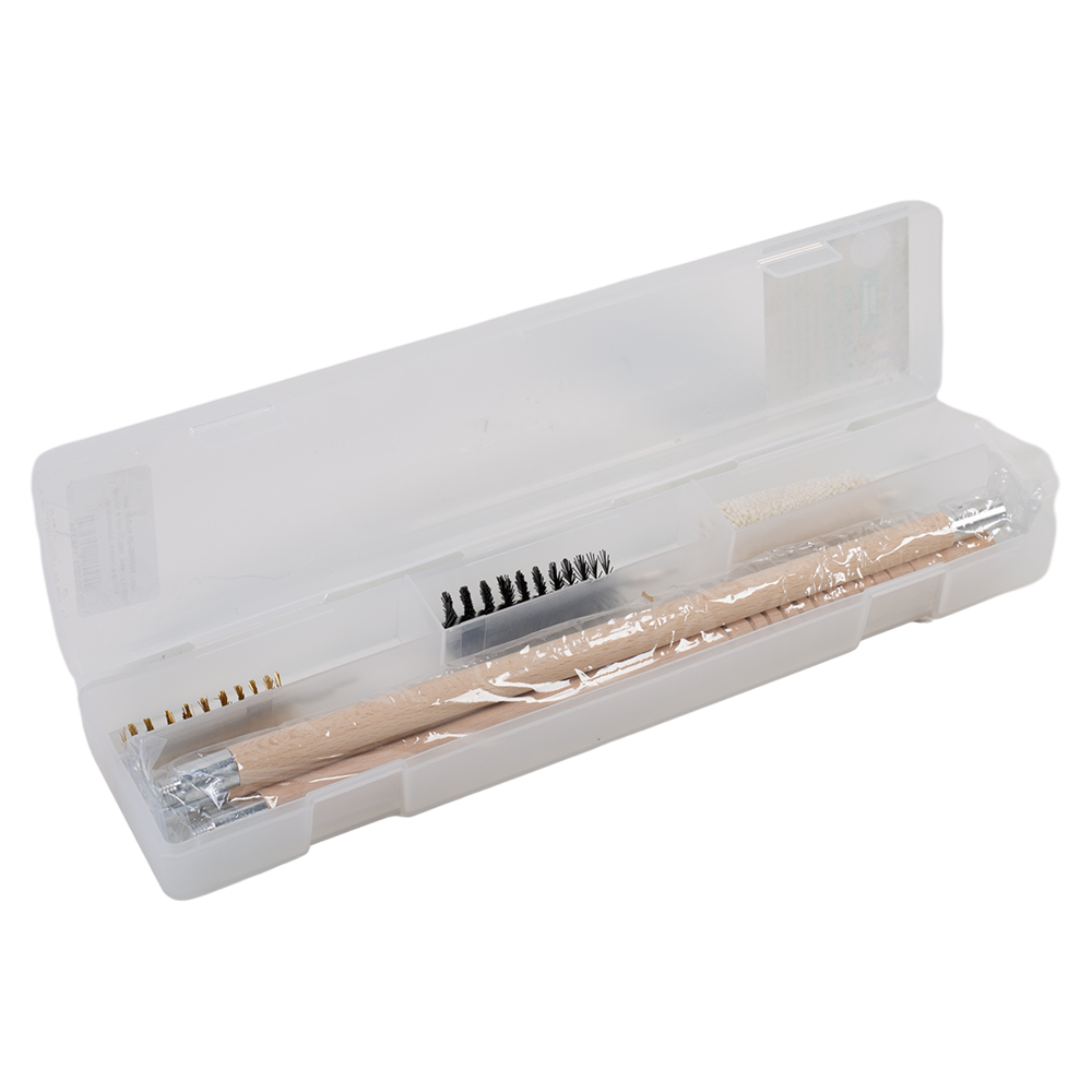 Набор для чистки ружей, калибр 20 мм в прозрачном кейсе с деревянным шомполом. Фото №3