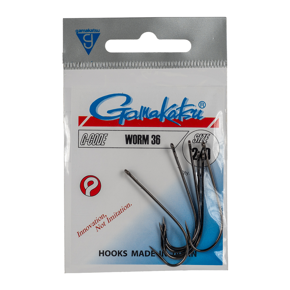 Крючок Gamakatsu Hook Worm 36 /0 (SPR) Black №2/0. Фото №1