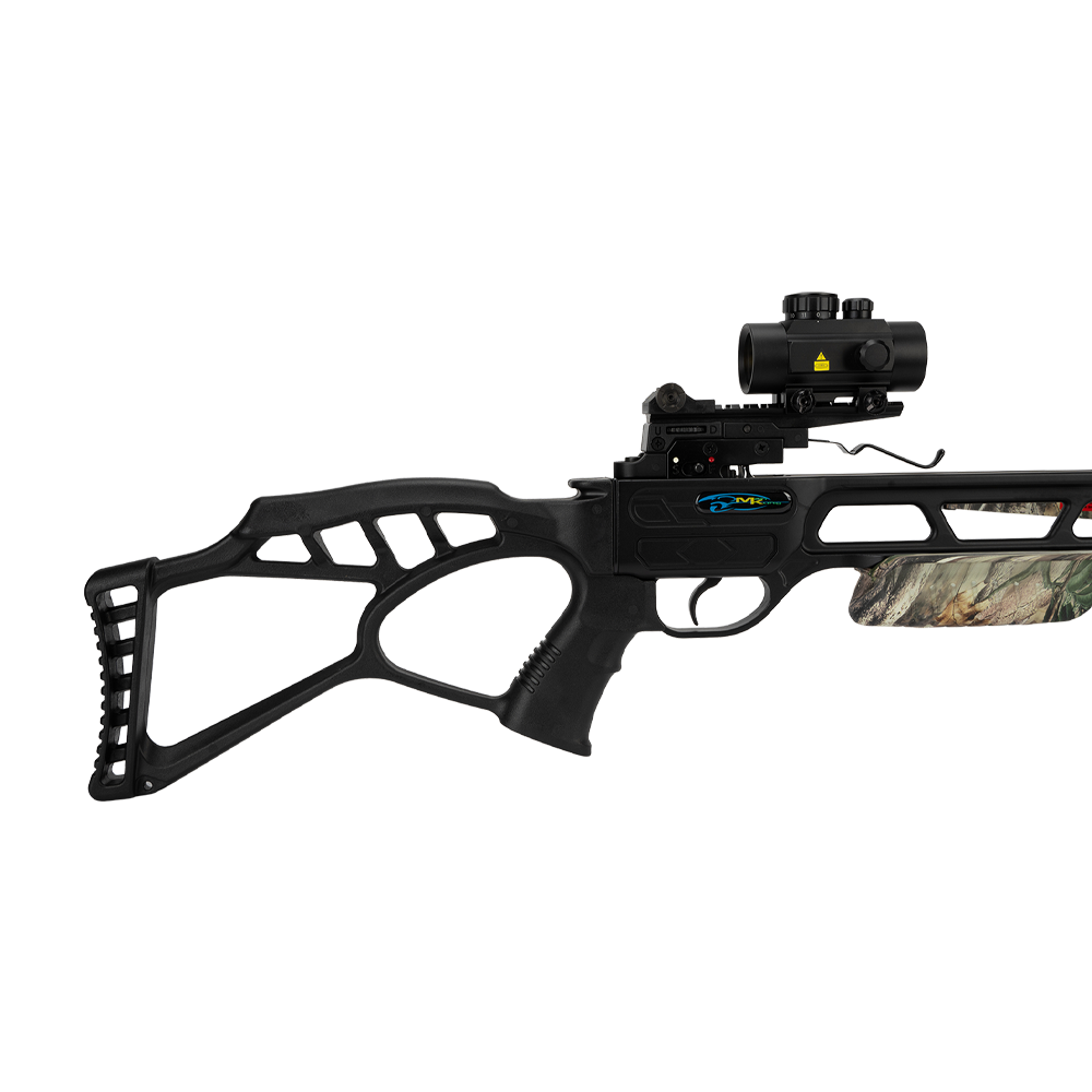 Арбалет рекурсивный Man Kung 185, forest camo, 4 стрелы, натяжитель, ремень, кивер. Фото №2