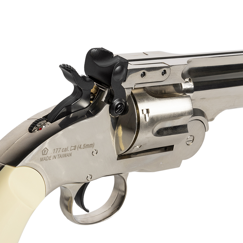 Револьвер пневматический ASG Schofield 6" Silver, калибр 4,5 мм. Фото №7