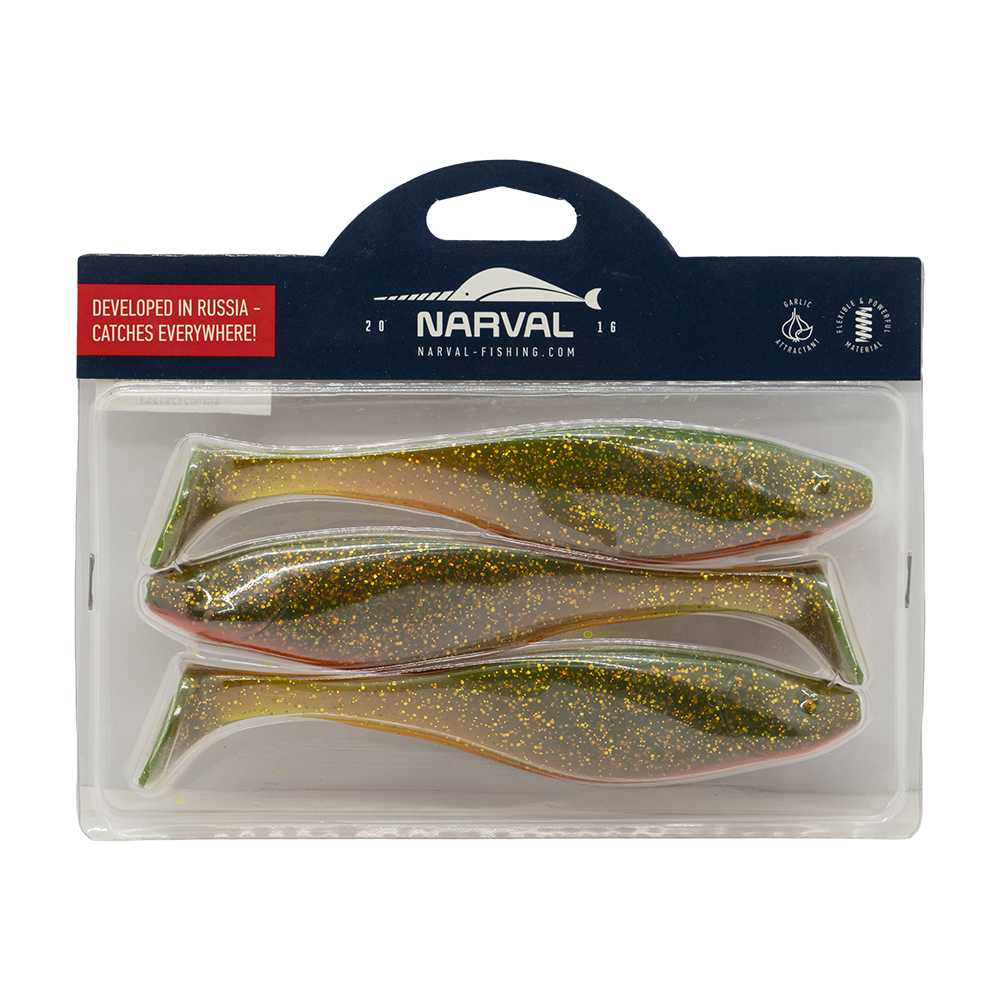 Приманка силиконовая Narval Commander Shad 160мм, (3шт. упак.) цвет (#005) Magic Motoroil. Фото №2