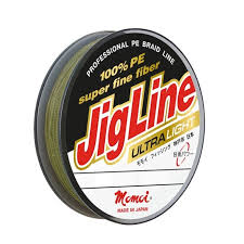Плетеный шнур Momoi 4-х прядный JigLine Ultra PE 0,24мм/150м, 14,0кг хаки. Фото №2