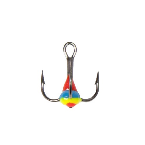 Крючок-тройник для приманок Lucky John с каплей цвет. размер  014/RYB. Фото №1