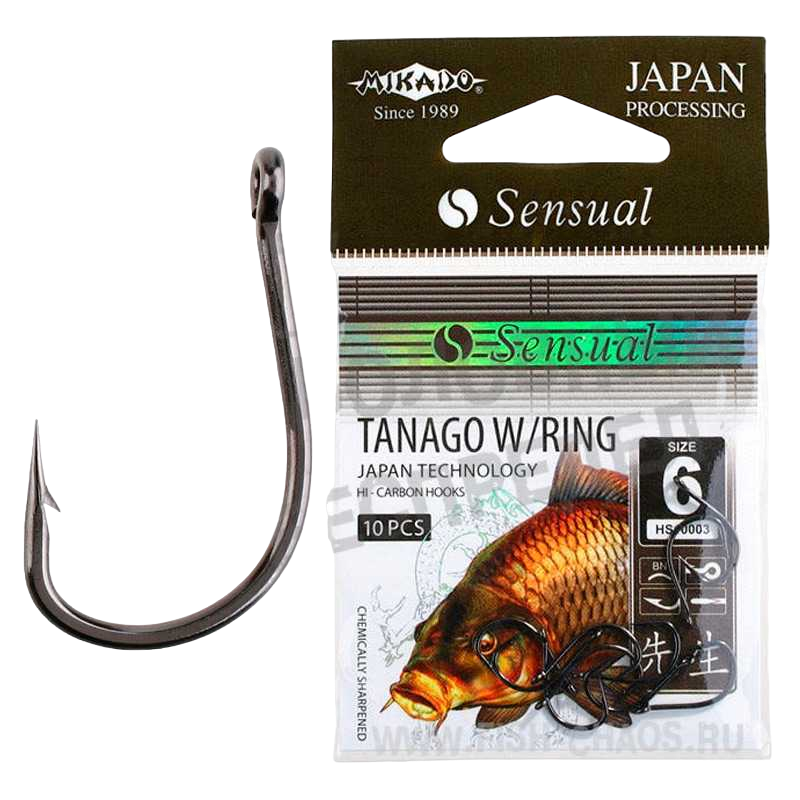 010-1 Крючок с ушком GTR TANAGO №10 черный никель (уп.- 10х10шт.). Фото №1