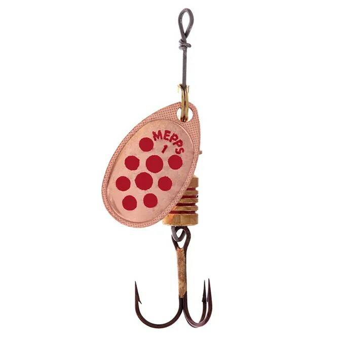 Блесна вращающаяся Mepps Aglia PTS 1 Copper/Red dots. Фото №1 Блесна вращающаяся Mepps Aglia PTS 1 Copper/Red dots. Фото №1