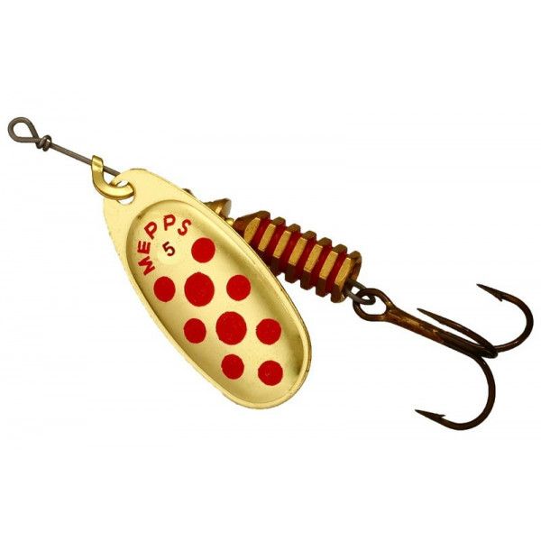 Блесна вращающаяся Mepps COMET PTS, 5, Gold/Red dots. Фото №2