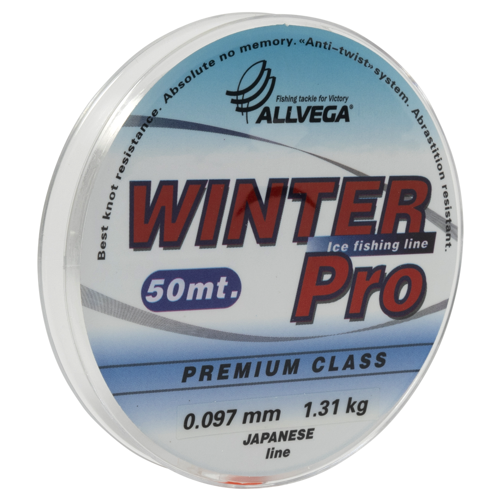 Леска ALLVEGA поводковая «Winter Pro» 50m 0.097mm (1.31кг) прозрачная (WPRO5097). Фото №2